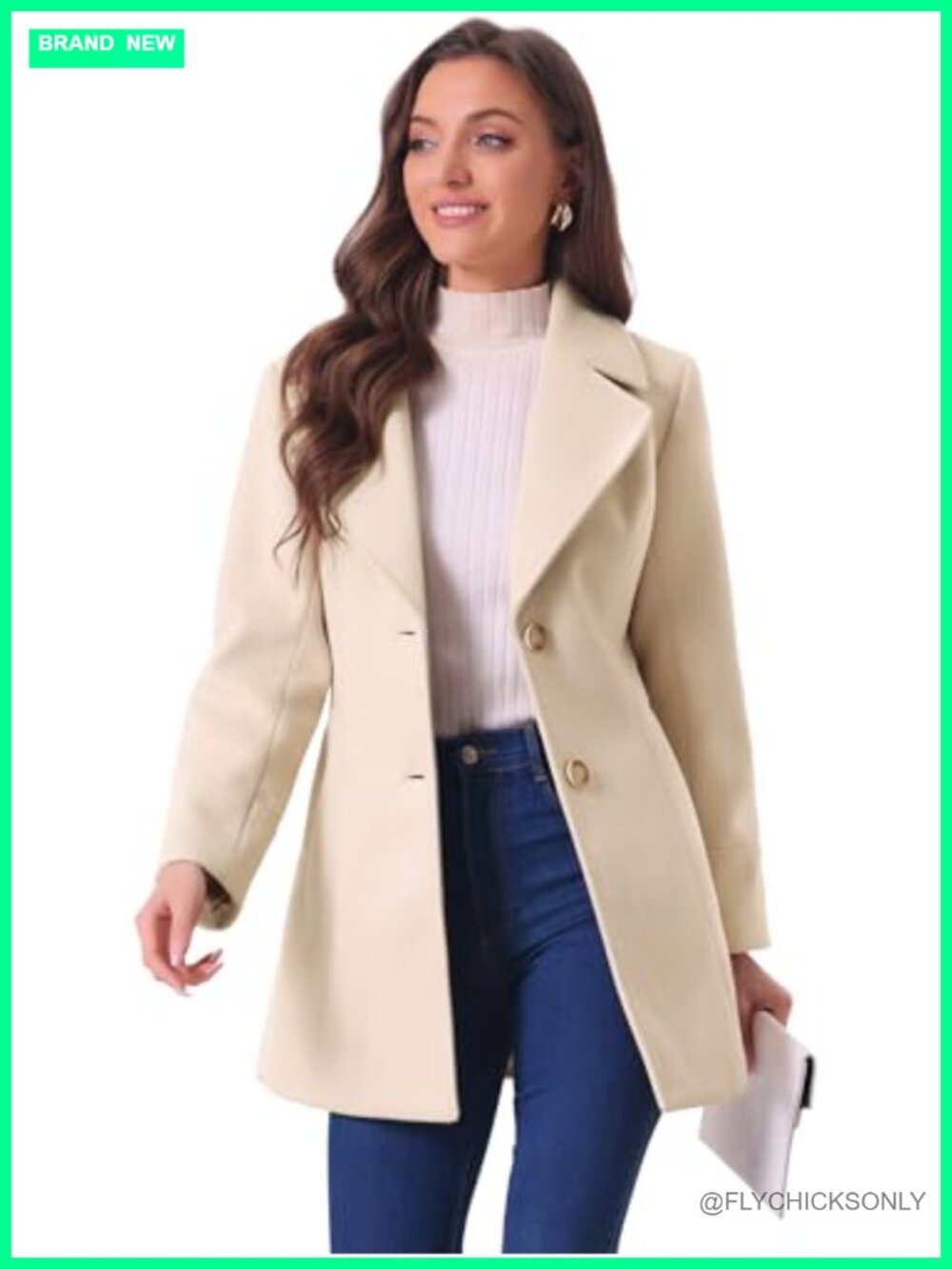 Wool Blend Overcoat Notched Collar Single Breasted Winter Coat
